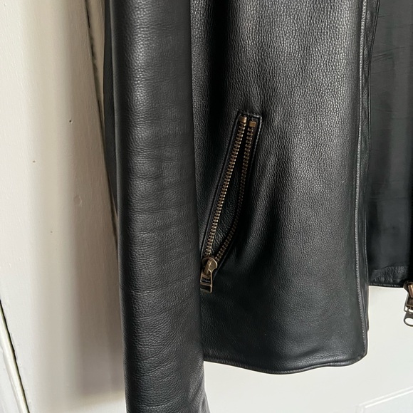 Roots leather jacket. Made from thick cowhide, and brass/steel hardware. - Picture 3 of 9